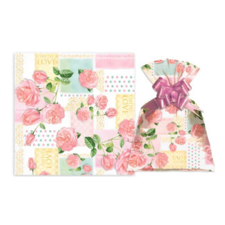 SACO DE PRESENTE PEROLADO 43X59  FLORATTA ROSE