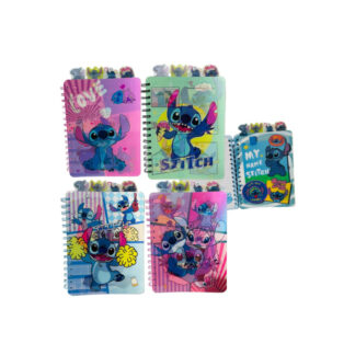 CADERNO STITCH COM DIVISORIAS - FOLHAS DECORADAS - 96FLS 15X21CM