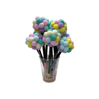 CANETA MINI POMPOM PASTEL