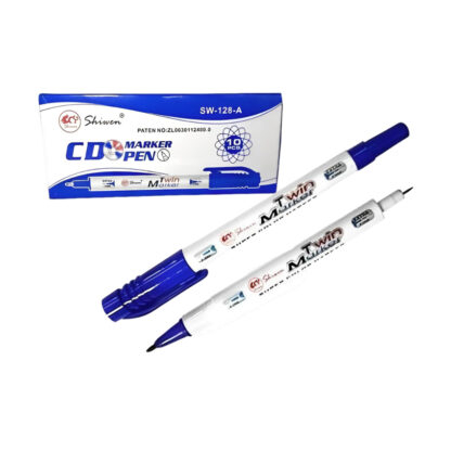 CANETA PERMANENTE DUAS PONTAS AZUL