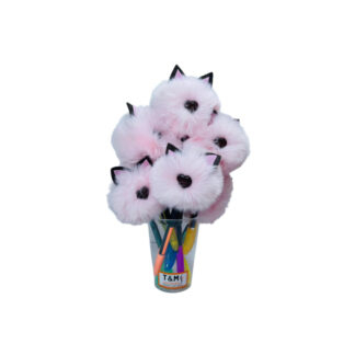 CANETA POMPOM GATINHO ROSA