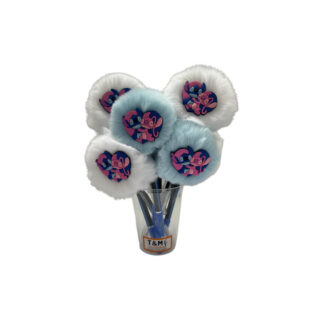 CANETA POMPOM NEON STITCH ANGEL CORAÇÃO