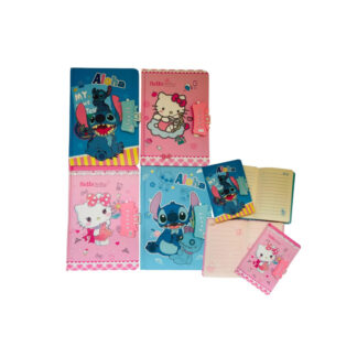 DIÁRIO C/SENHA HELLO KITTY E  STITCH