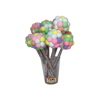 LÁPIS MINI POMPOM COLORIDO