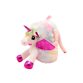 MOCHILA INFANTIL UNICÓRNIO  ALADO PELÚCIA 3D