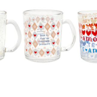 CANECA DE VIDRO HISTÓRIAS DE AMOR